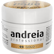 Andreia Professional Nail Art Design Gel Paint Pots Highly Pigmented Intense Colour No Flow High Viscosity UV Gel Paint for DIY Manicure Vegan 4g 03 Gold - Maison des fragrances