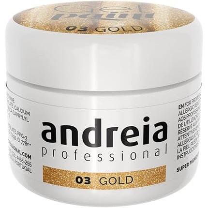Andreia Professional Nail Art Design Gel Paint Pots Highly Pigmented Intense Colour No Flow High Viscosity UV Gel Paint for DIY Manicure Vegan 4g 03 Gold - Maison des fragrances