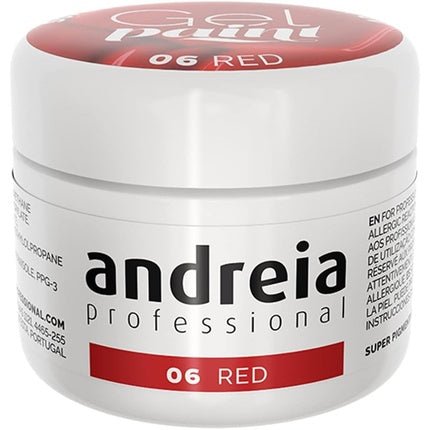 Andreia Professional Nail Art Design Gel Paint Pots Highly Pigmented Intense Colour No Flow High Viscosity UV Gel Paint for DIY Manicure Vegan 4g 06 Red - Maison des fragrances