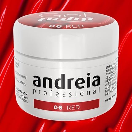 Andreia Professional Nail Art Design Gel Paint Pots Highly Pigmented Intense Colour No Flow High Viscosity UV Gel Paint for DIY Manicure Vegan 4g 06 Red - Maison des fragrances