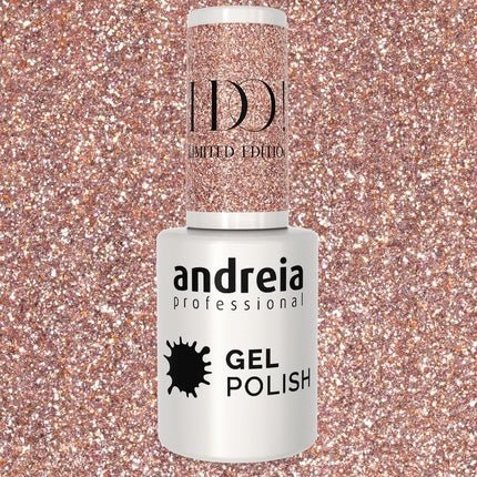 Andreia Professional Semi - Permanent Nail Gel Polish I DO Limited Collection Colour ID1 Pink Silver and Gold Glitter 10.5ml - Maison des fragrances