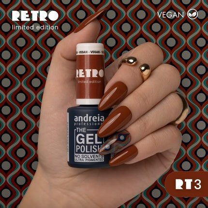 Andreia Professional The Gel Polish Solvent Free Gel RETRO Limited Collection Colour RT3 Timeless Terracotta Brown - Maison des fragrances