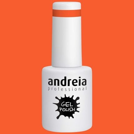 Andreia Semi - Permanent Nail Gel Polish for UV/LED Lamp Intense Shine and 4 weeks Lasting Varnish Colour 263 Neon Orange 10.5ml - Maison des fragrances