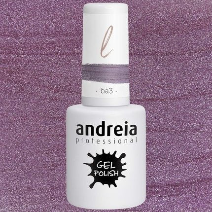 Andreia Semi - Permanent Nail Gel Polish for UV/LED Lamp Intense Shine and 4 weeks Lasting Varnish Colour BA3 Pink Glitter 10.5ml - Maison des fragrances