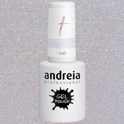 Andreia Semi - Permanent Nail Gel Polish for UV/LED Lamp Intense Shine and 4 weeks Lasting Varnish Colour BA6 Clear Glitter 10.5ml - Maison des fragrances