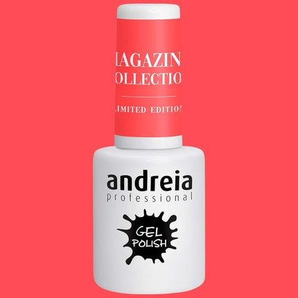 Andreia Semi - Permanent Nail Gel Polish for UV/LED Lamp Intense Shine and 4 weeks Lasting Varnish Magazine Collection MZ3 Neon Coral 10.5ml - Maison des fragrances
