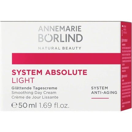 Annemarie Borlind System Absolute Smoothing Day Cream Light 50ml - Activates Collagen and Elastin Production - Ideal Makeup Base with Creamy - Light Texture - Maison des fragrances