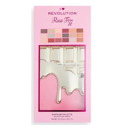 I ❤️ Revolution Rose Fizz Shadow Palette 18 Intense Eyeshadow Shades - New in Box