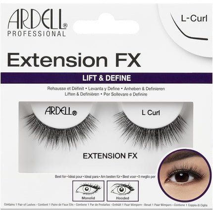 Ardell False Eyelashes Extension FX L Curl Black Short Doll Shape Define Eyes Silky - Soft Knot - Free Invisiband Comfortable Wear Vegan - Friendly - Maison des fragrances
