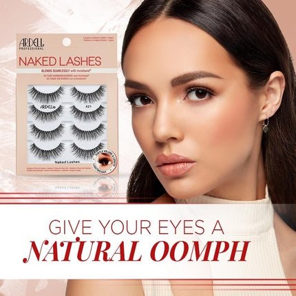 Ardell False Eyelashes Naked Lash 421 Black Subtle Volume and Length Beautiful Soft Lightweight Lashes - Pack of 4 - Maison des fragrances