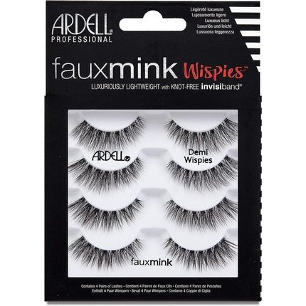 ARDELL Faux Mink Demi Wispies Synthetic False Eyelashes 4 Pack - Vegan, Flexible, and Reusable - Maison des fragrances