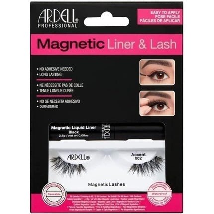 Ardell Magnetic Liquid Eyeliner & Lash Accent 002 Black - No Glue Required Reusable Vegan - Friendly Lashes - Maison des fragrances