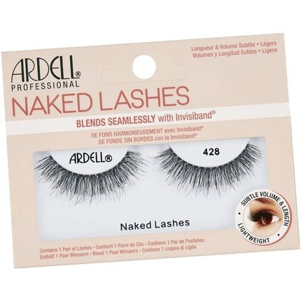 ARDELL Naked Lashes Real Hair False Eyelashes 428 - Natural Vegan Reusable Fake Lashes for Gluing - 1 Pair - Maison des fragrances