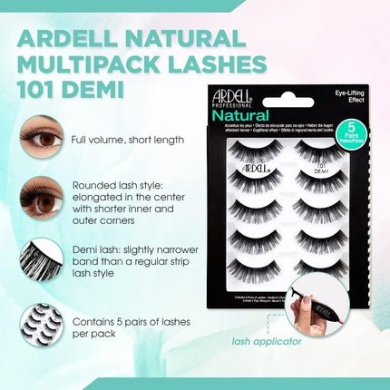 ARDELL Natural 101 Black Eye Lashes - Pack of 5 - Maison des fragrances