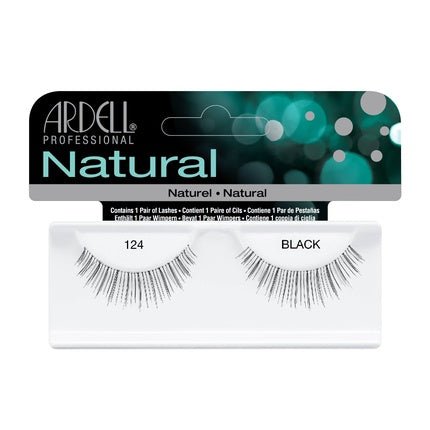 ARDELL Natural Style 124 Black Human Hair False Eyelashes - Lightweight, Flexible and Reusable (No Eyelash Glue) Number 124 - Maison des fragrances
