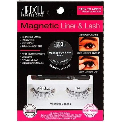 ARDELL Professional Magnetic Liner & Lash Original Style 110 with 1 Pair of Magnetic Eyelashes - Waterproof and Reusable with Real Hair - Maison des fragrances