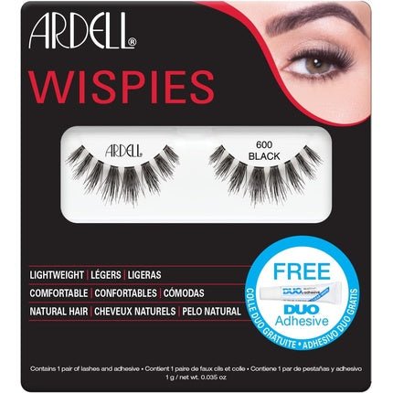 Ardell Wispies 600 Black Fake Lashes with Glue - Maison des fragrances