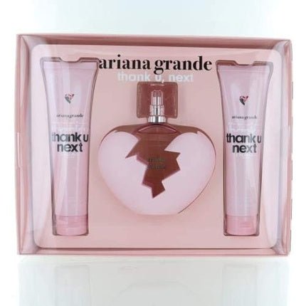 Ariana Grande Thank U Next for Women 3 Piece Gift Set EDP 3.4oz Body Souffle 3.4oz B&S/G 3.4oz - Maison des fragrances
