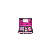 Aromya Mya Travel Bon Voyage Pink Black Makeup Case With 24 Eyeshadows, 3 Blushes, And Highlighter - Maison des fragrances