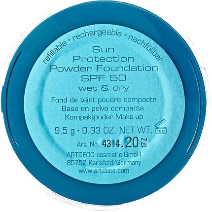 ARTDECO Sun Protection Powder Foundation Refill SPF 50 9.5g 20 Cool Beige - Maison des fragrances