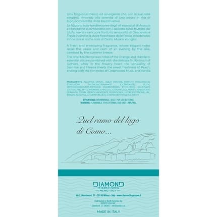Acqua Di Sorrento BELLAGIO Turquoise 's Fragrance with Fruity and Floral Scent Made in Italy Eau de Parfum (EDP) Femme 300ml