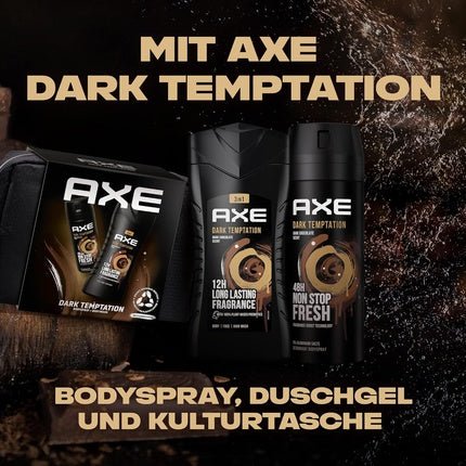 Axe Dark Temptation Gift Set with Body Spray, Shower Gel, and Toiletry Bag - Maison des fragrances