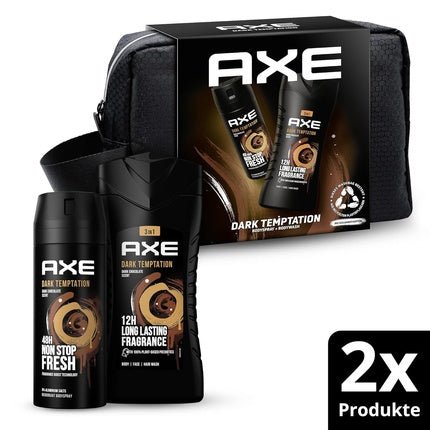 Axe Dark Temptation Gift Set with Body Spray, Shower Gel, and Toiletry Bag - Maison des fragrances