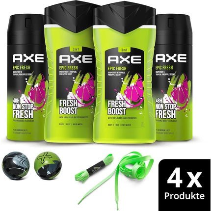 Axe Epic Fresh Gift Set with Body Spray, Shower Gel, Trainer Balls and Luminous Shoelaces - Maison des fragrances