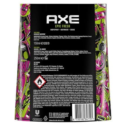 Axee Gift Set Epic Fresh Care with 2 Deodorants, 2 Shower Gels, and Socks - Maison des fragrances