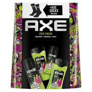 Axee Gift Set Epic Fresh Care with 2 Deodorants, 2 Shower Gels, and Socks - Maison des fragrances