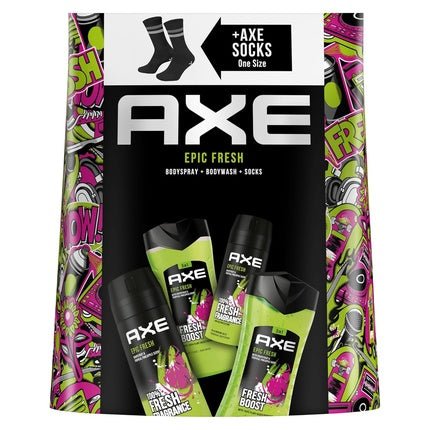 Axee Gift Set Epic Fresh Care with 2 Deodorants, 2 Shower Gels, and Socks - Maison des fragrances