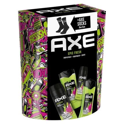 Axee Gift Set Epic Fresh Care with 2 Deodorants, 2 Shower Gels, and Socks - Maison des fragrances