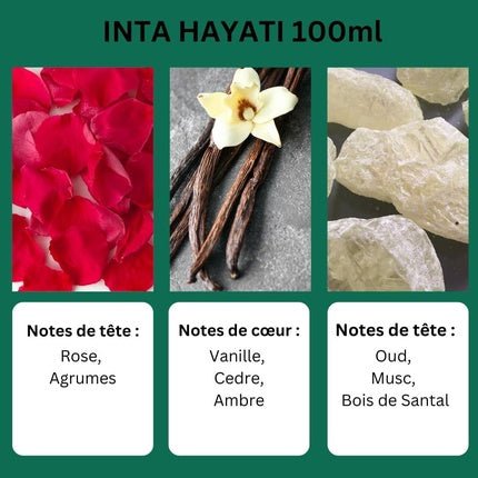 Ayat Perfumes INTA HAYATI - Arabian Oriental Fragrance Eau de Parfum (EDP) Femme 100ml - Maison des fragrances