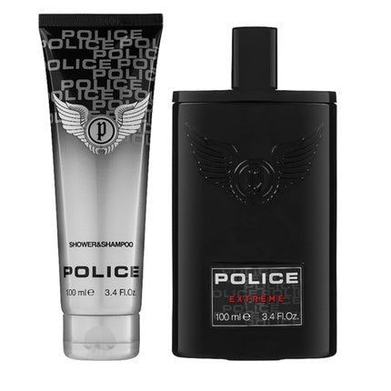 Police Gift Set for Men Eau De Toilette Spray 100ml + Shower Shampoo 100ml Police