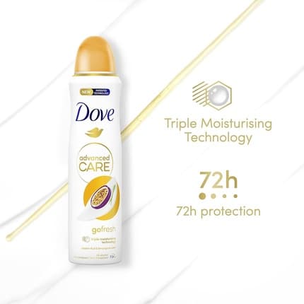 Dove Advanced Care Antiperspirant Passion Fruit & Lemongrass 72h Protection Déodorant (Déo) Mixte 150ml