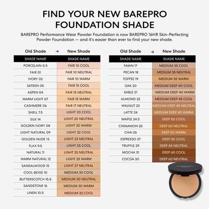 bareMinerals BAREPRO 16Hr Skin - Perfecting Powder Foundation 10g Deep 50 Cool - Maison des fragrances