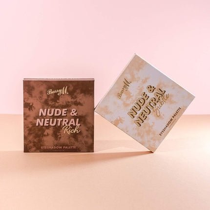Barry M Cosmetics Nude and Neutral Eyeshadow Palette 9 Shades - Matte and Shimmer High Pigment Subtle Colors - Maison des fragrances
