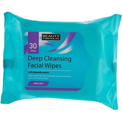 Beauty Formulas Clear Skin Deep Cleansing Facial Wipes 30 Wipes - Maison des fragrances