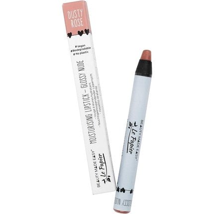 Beauty Made Easy Le Papier Dark Nude Moisturising Vegan Glossy Lipstick Dusty Rose 6g - Maison des fragrances