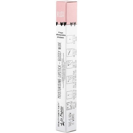 Beauty Made Easy Le Papier Nude Pink Moisturising Vegan Glossy Lipstick Blush 6g - Maison des fragrances