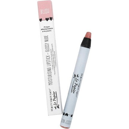 Beauty Made Easy Le Papier Nude Pink Moisturising Vegan Glossy Lipstick Blush 6g - Maison des fragrances