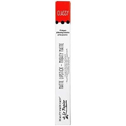 Beauty Made Easy Le Papier Red Vegan Matte Lipstick Classy Plastic Free and Biodegradable 6g - Maison des fragrances
