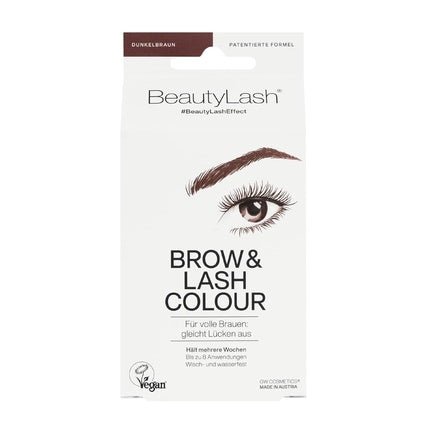BeautyLash BROW & LASH COLOUR - Fills Gaps for Full Brows and Intensely Dark Brown Lashes - Vegan, Smudge - proof and Waterproof - Lasts up to 6 Weeks - 7ml - Maison des fragrances