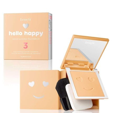Benefit Cosmetics Hello Happy Velvet Powder Foundation Shade 3 Light Neutral Warm - Maison des fragrances