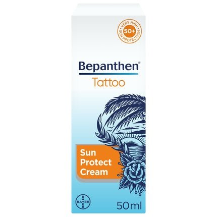 Bepanthen Tattoo Sunscreen Cream For Tattooed Skin Spf 50 Uva/Uvb 50 Ml - Maison des fragrances