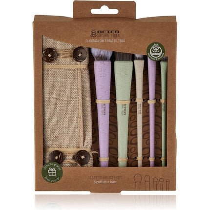 Beter Natural Fiber Makeup Set Kit 5 Synthetic Hair Brushes Ideal for Gift 1.2 kg - Maison des fragrances