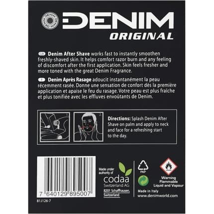 Denim Aftershave Original Fragrance (Fragrance) Mixte 100ml