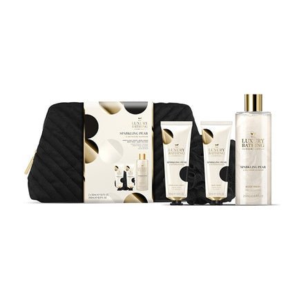 Body Care Gift Set in Cosmetic Bag with Pear & Nectarine Flower, 4 pieces - Maison des fragrances