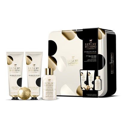 Body Care Gift Set in Tin Pear & Nectarine Blossom 4 pcs - Maison des fragrances