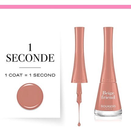 Bourjois 1 Seconde Nail Enamel 04 Beige Friend 9ml - Maison des fragrances